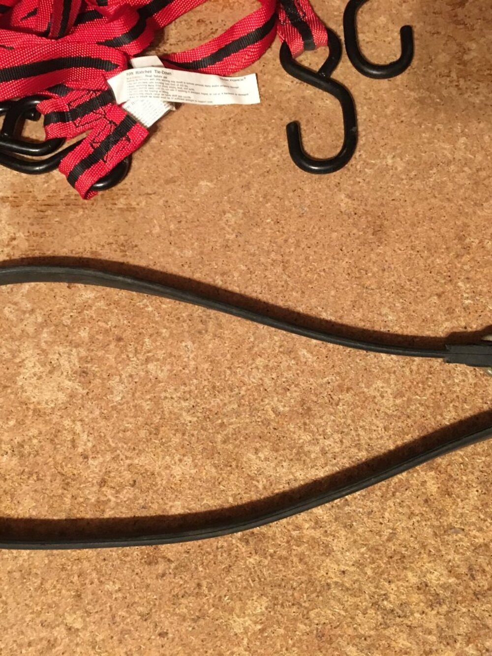 LOT OF 2 TASK FORCE 10FT RATCHET TIE DOWN AND 1 RUBBER TARP STRAP - Picture 8 of 8